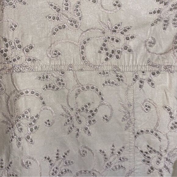 Coldwater Creek Tan Eyelet Embroidered Jacket Medium - Picture 9 of 11